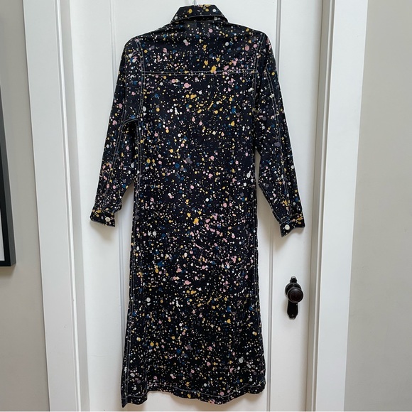 W’menswear black button front dress with multicoloured paint splatter design - Picture 10 of 16